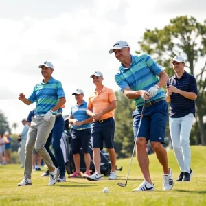 Players competing in the Team Cup at Abu Dhabi Golf Resort