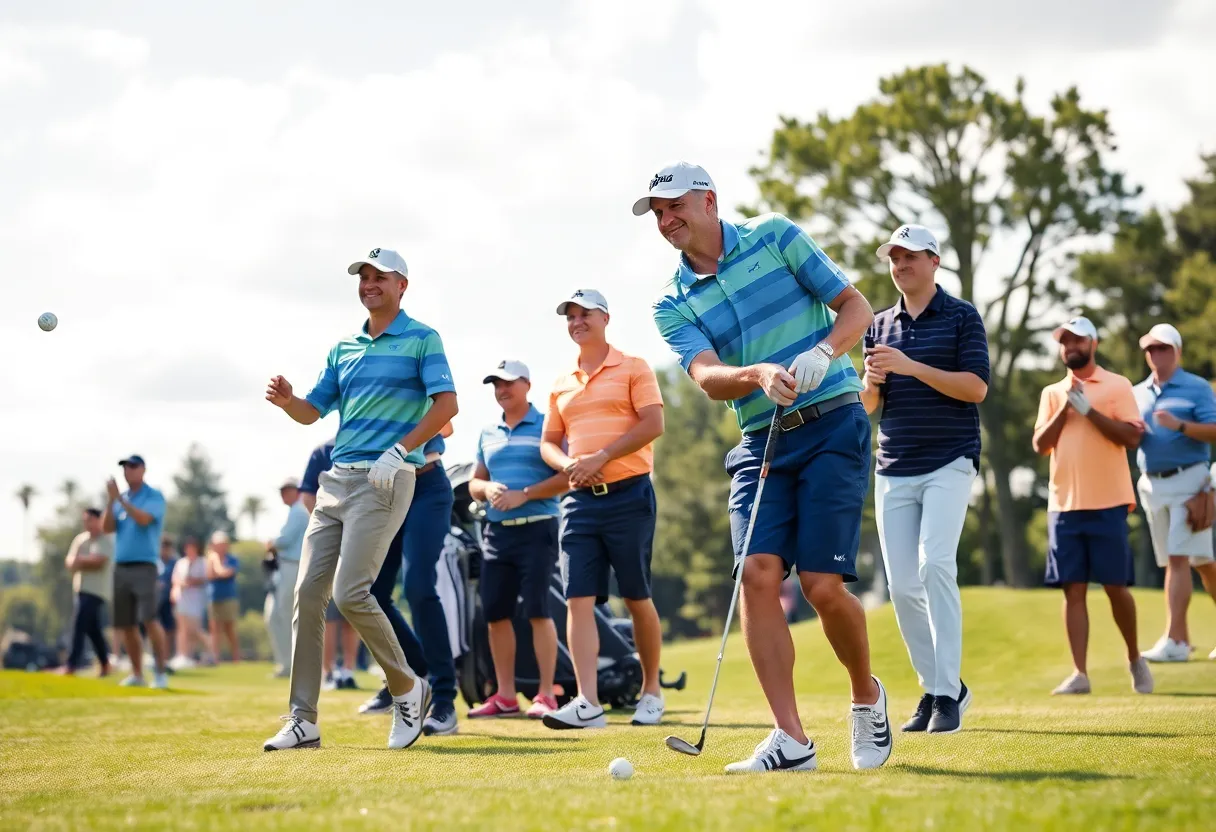 Players competing in the Team Cup at Abu Dhabi Golf Resort