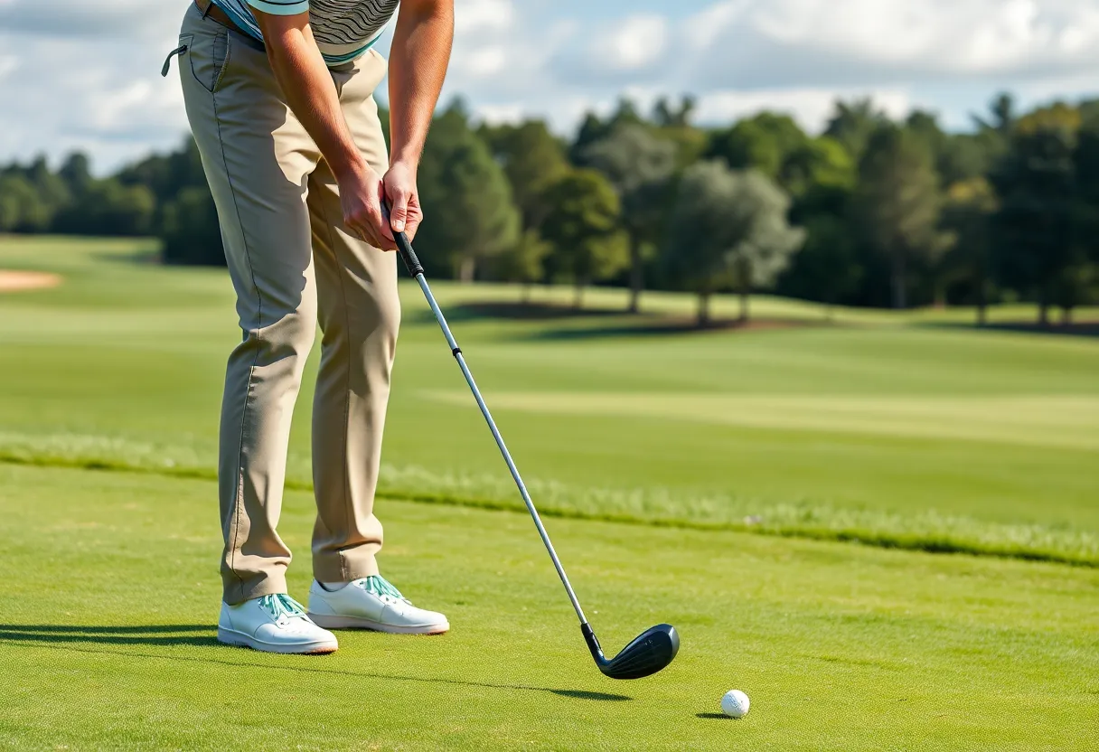 Golf player using Callaway golf equipment on the course