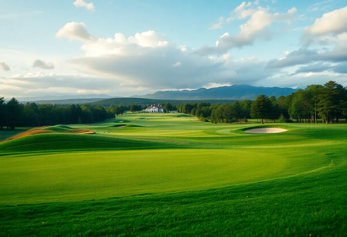 Close up of a beautiful golf course