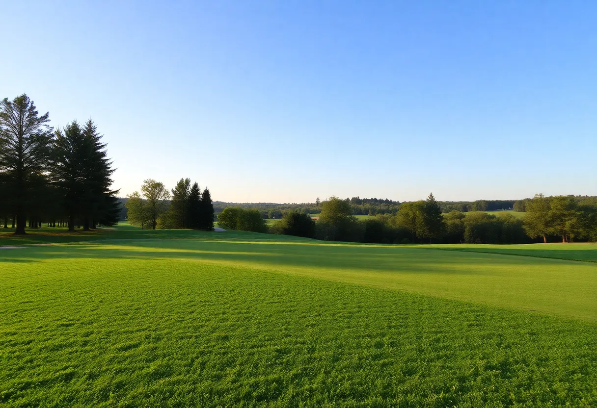 Close up of a beautiful golf course