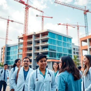 Construction site of the LECOM medical school in Jacksonville