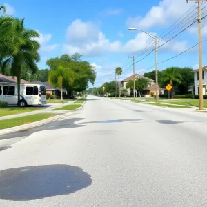 Damaged road in Jacksonville