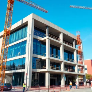 Construction site of the new medical school at Jacksonville University