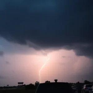Dark clouds and stormy skies over Jacksonville