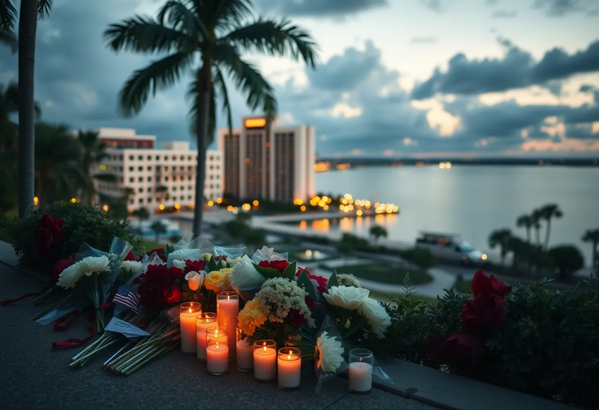 Memorial site for the Boca Raton plane crash victims