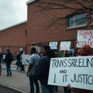 Protesters rallying outside Jacksonville jail demanding justice and transparency.