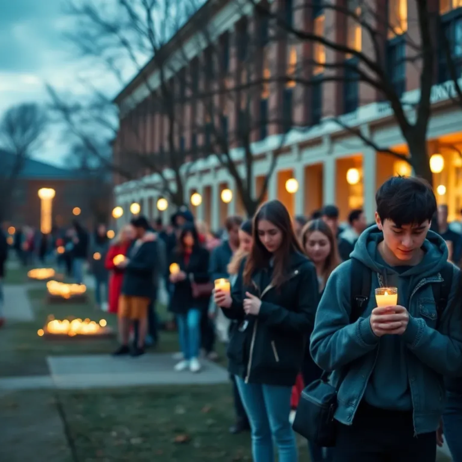 Candlelight vigil at Florida State University after a shooting incident