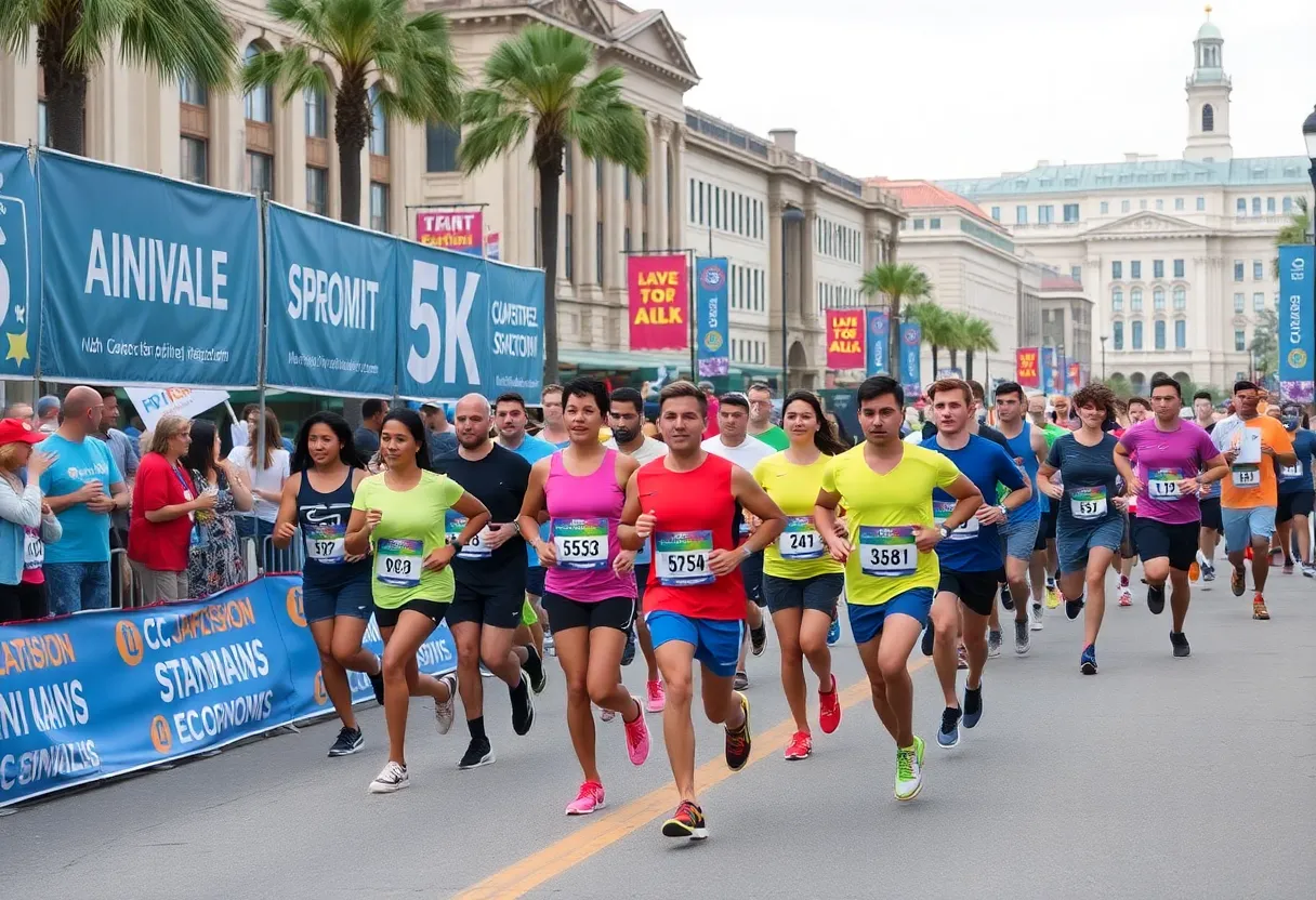 Participants at the Great Fire Run 5K in Jacksonville