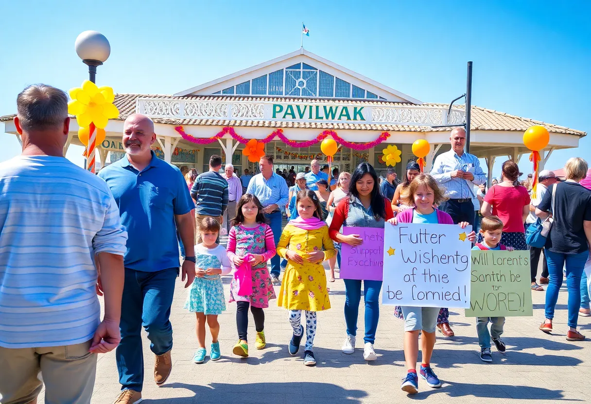 Families and community members participating in the Walk For Wishes at Jacksonville Beach