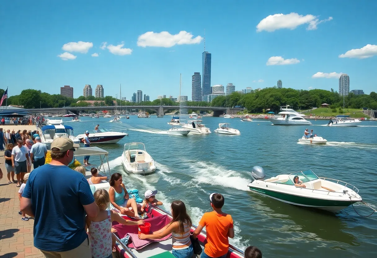 Families enjoying the Jacksonville Spring Boat Show at Metropolitan Park