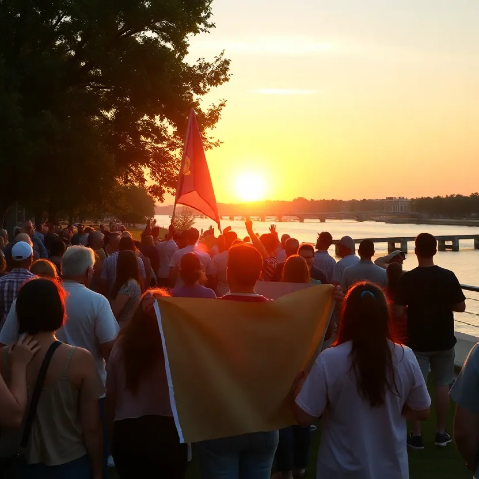 People gathering for community support in Jacksonville