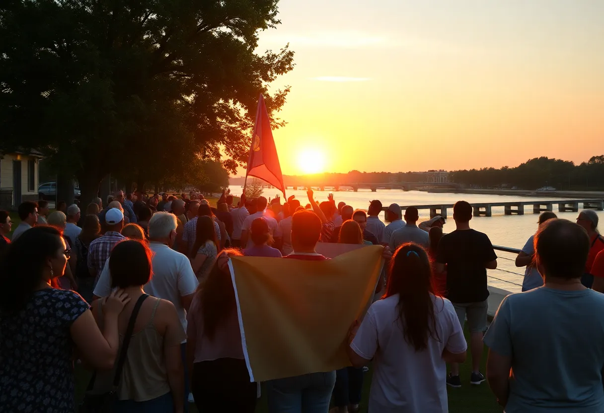 People gathering for community support in Jacksonville