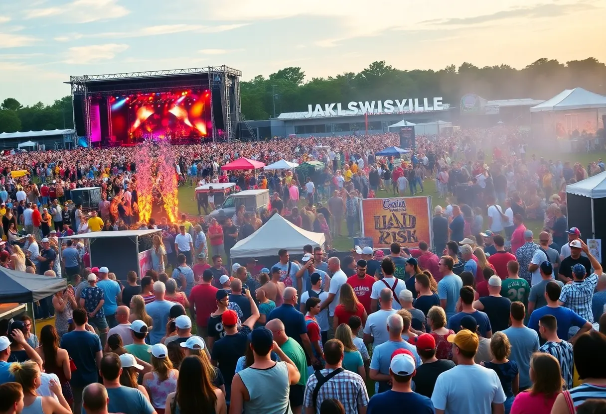 Collage of Jacksonville events including concerts, fairs, and sports.