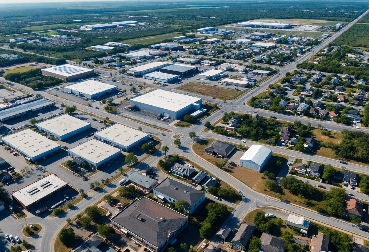 Aerial view of Jacksonville and St. Augustine showing various properties