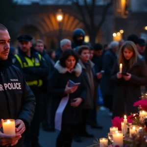 Candles and flowers symbolize mourning for victims in Jacksonville.