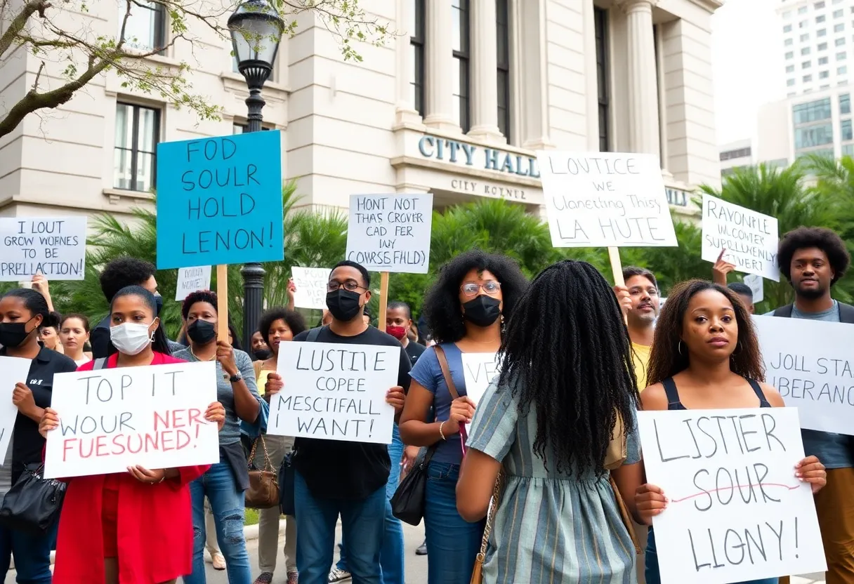 Community members protesting for justice in Jacksonville