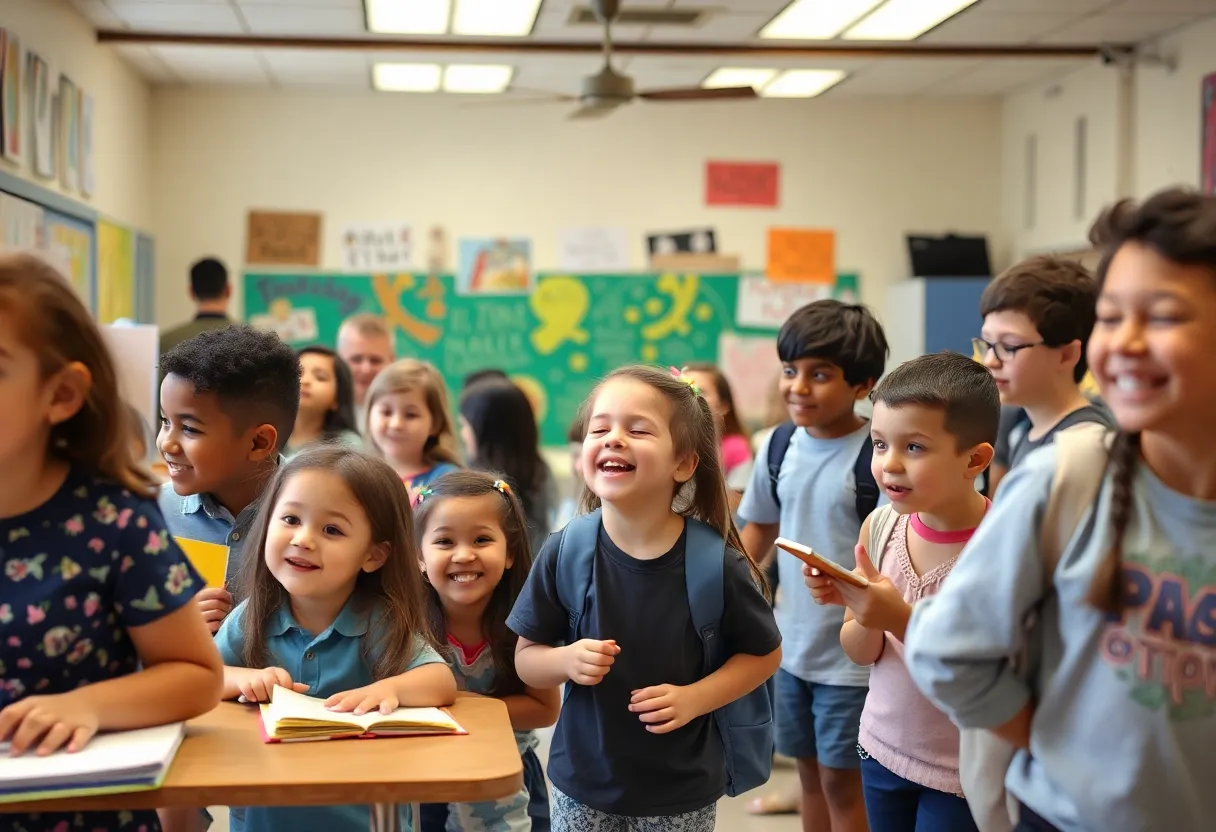 Students in Jacksonville schools participating in academic and athletic activities.