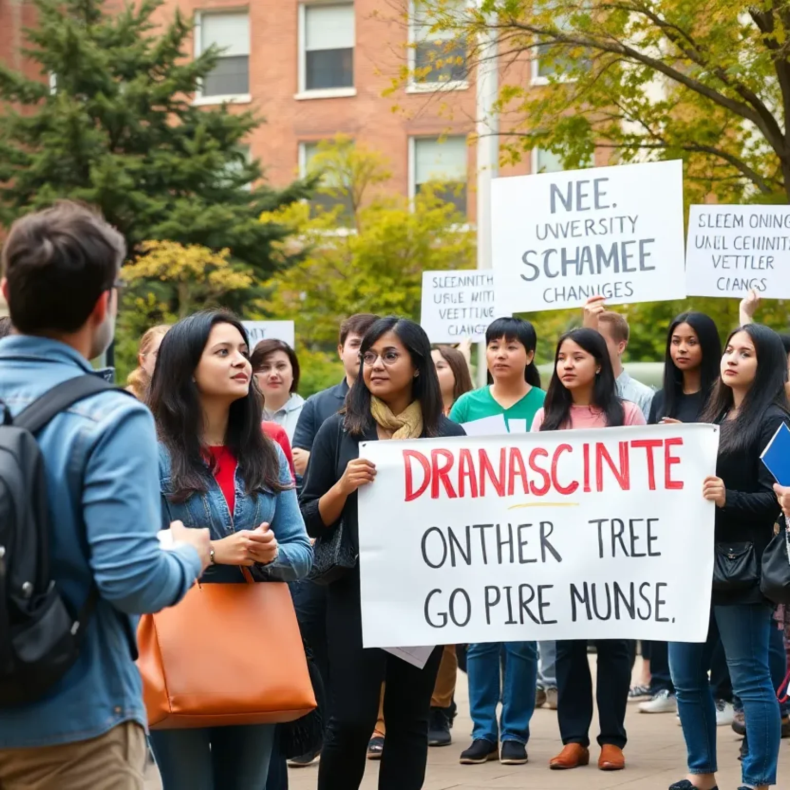 Students and faculty protesting changes at Jacksonville University