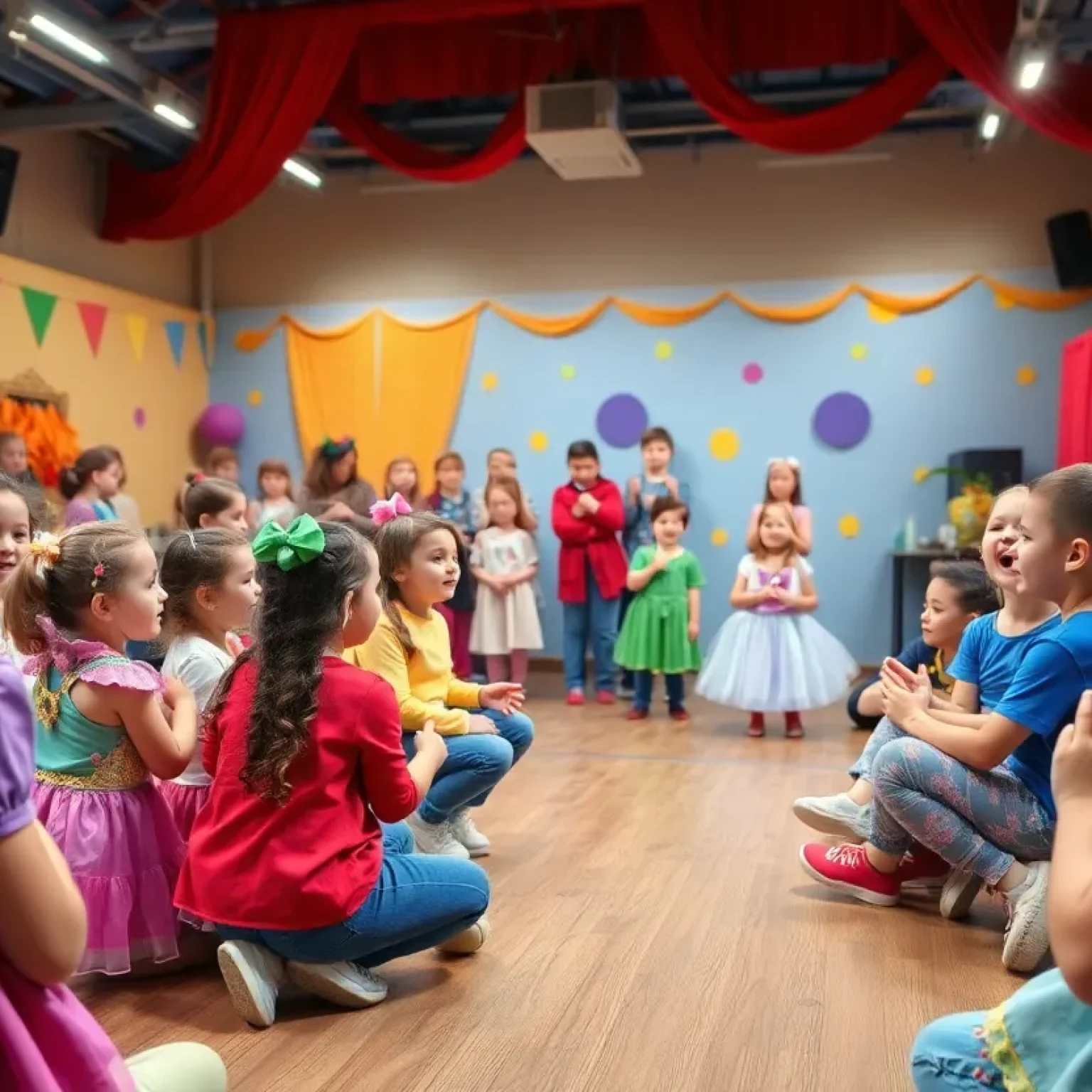 Children participating in a youth theatre workshop in Jacksonville