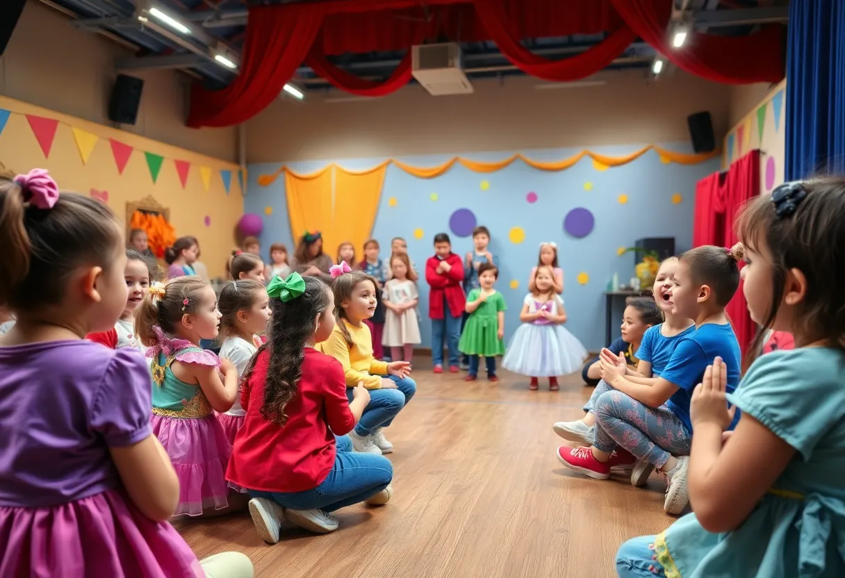 Children participating in a youth theatre workshop in Jacksonville