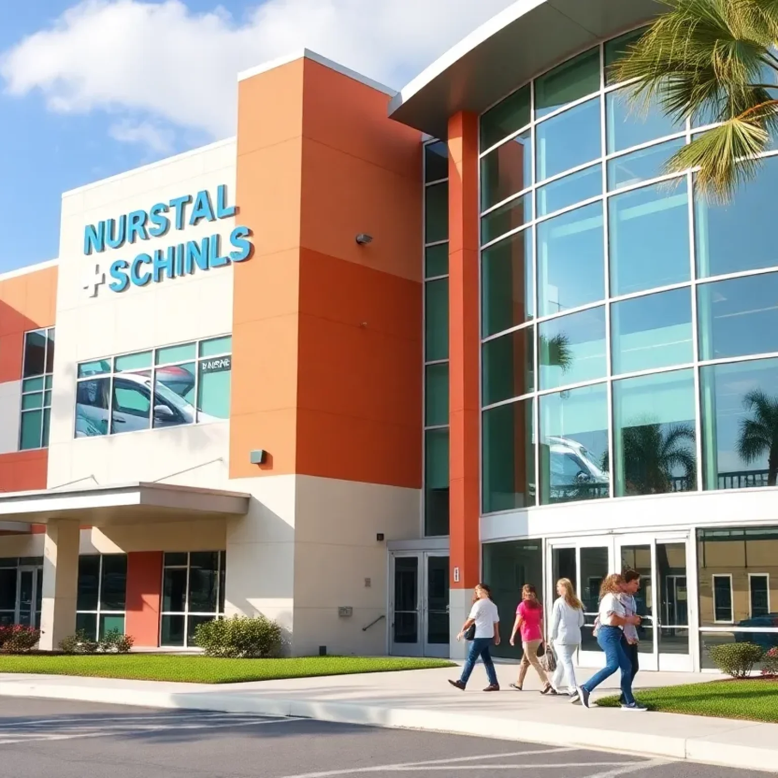 Exterior view of the new nursing school in Kissimmee, Florida