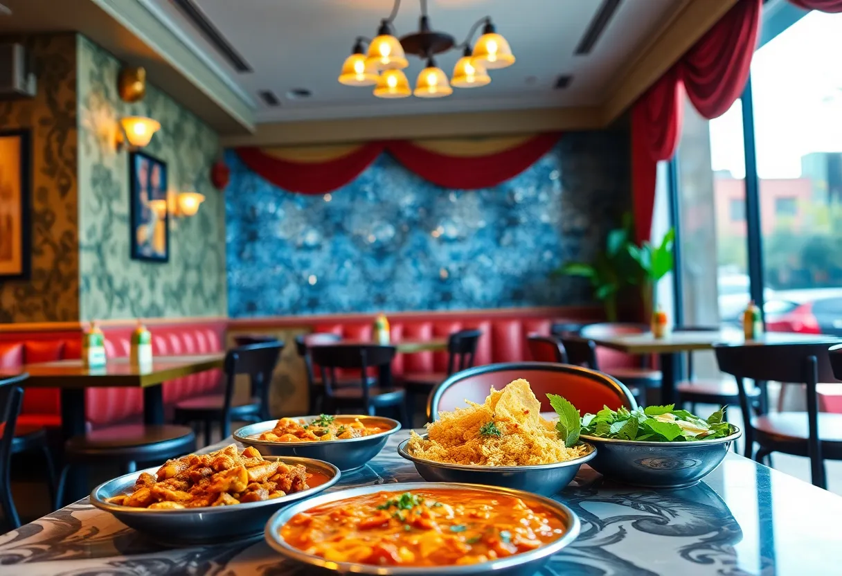 Interior of Kolapasi Indian Canteen with South Indian cuisine