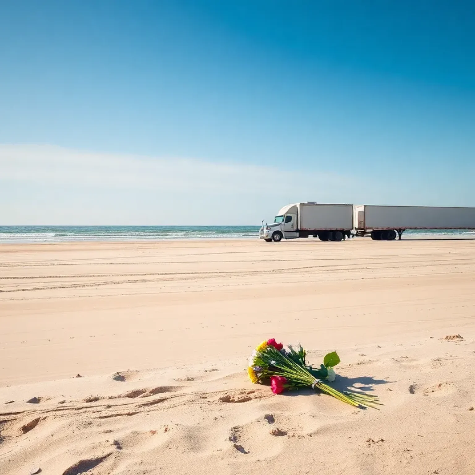 Memorial by the beach for three students lost in a tragic car crash.