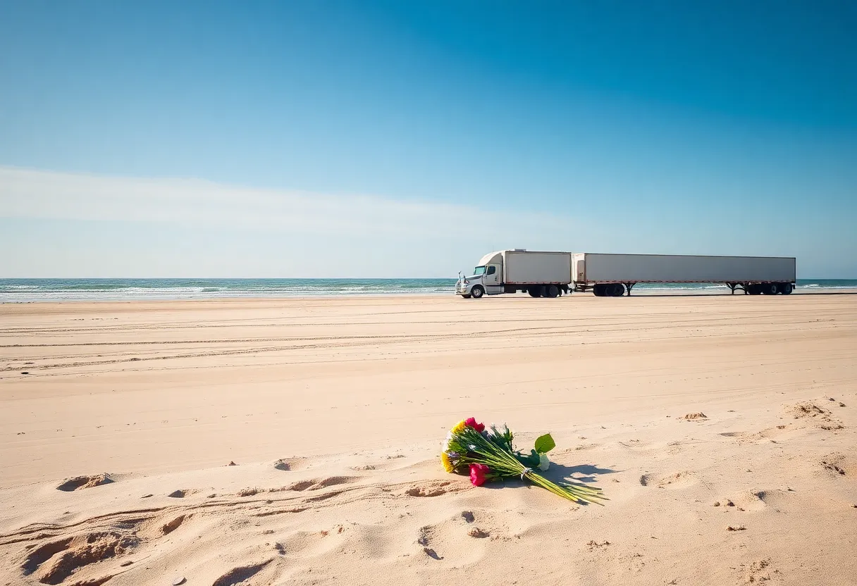 Memorial by the beach for three students lost in a tragic car crash.