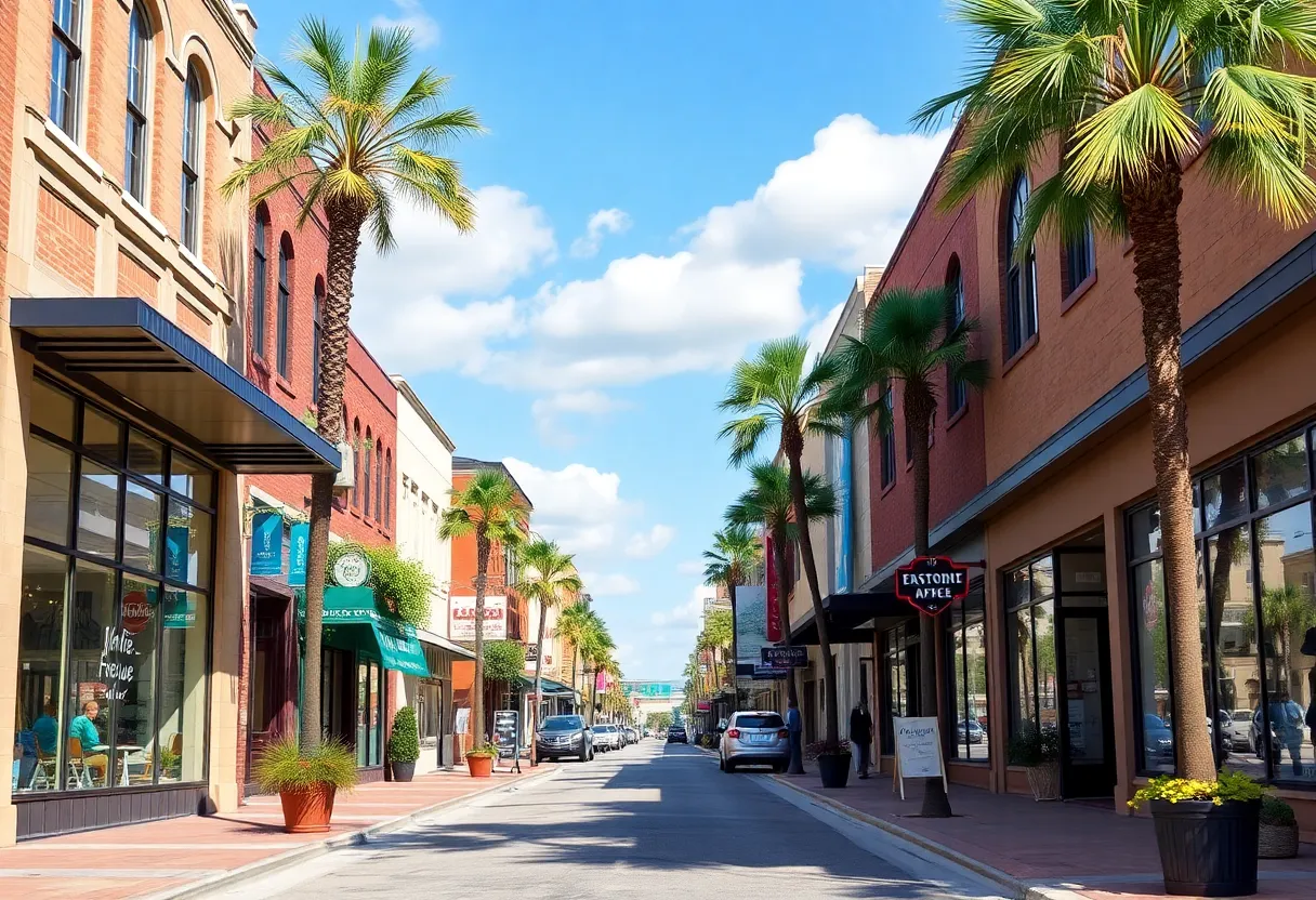 Myrtle-Moncrief Avenue B Business Corridor with renovated storefronts