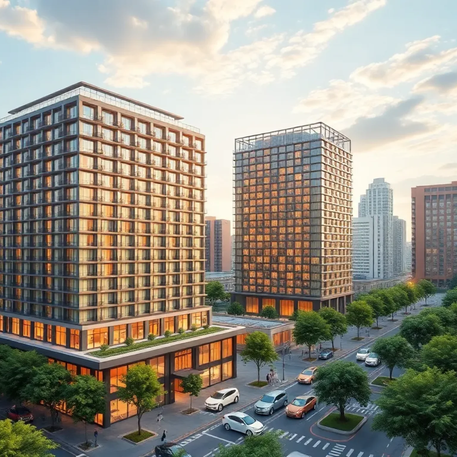 Conceptual image of new hotels in West Jacksonville, showcasing modern architecture.