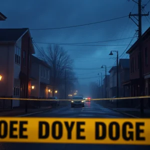 A street in Quincy, Florida under police investigation