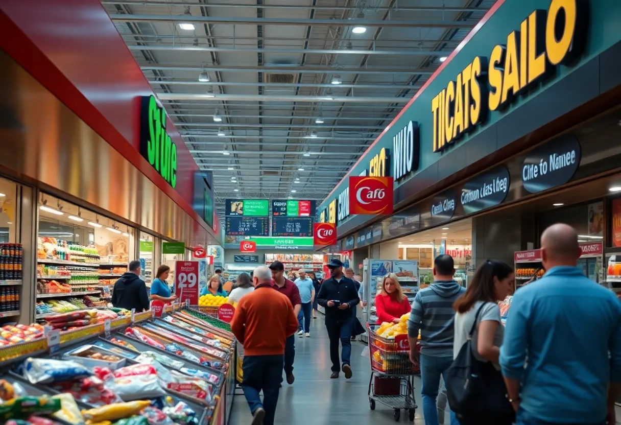 Southeastern Grocers store showcasing changes and customers shopping.