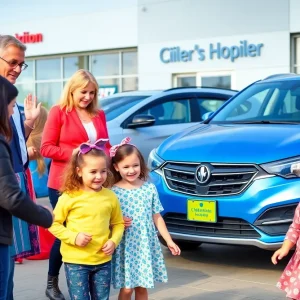 Families and children at the Subaru donation event for Wolfson Children's Hospital