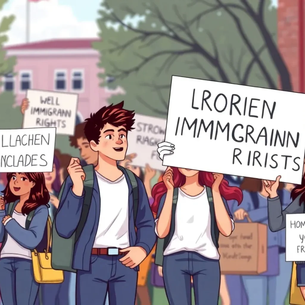 University Protest for Immigrant Rights